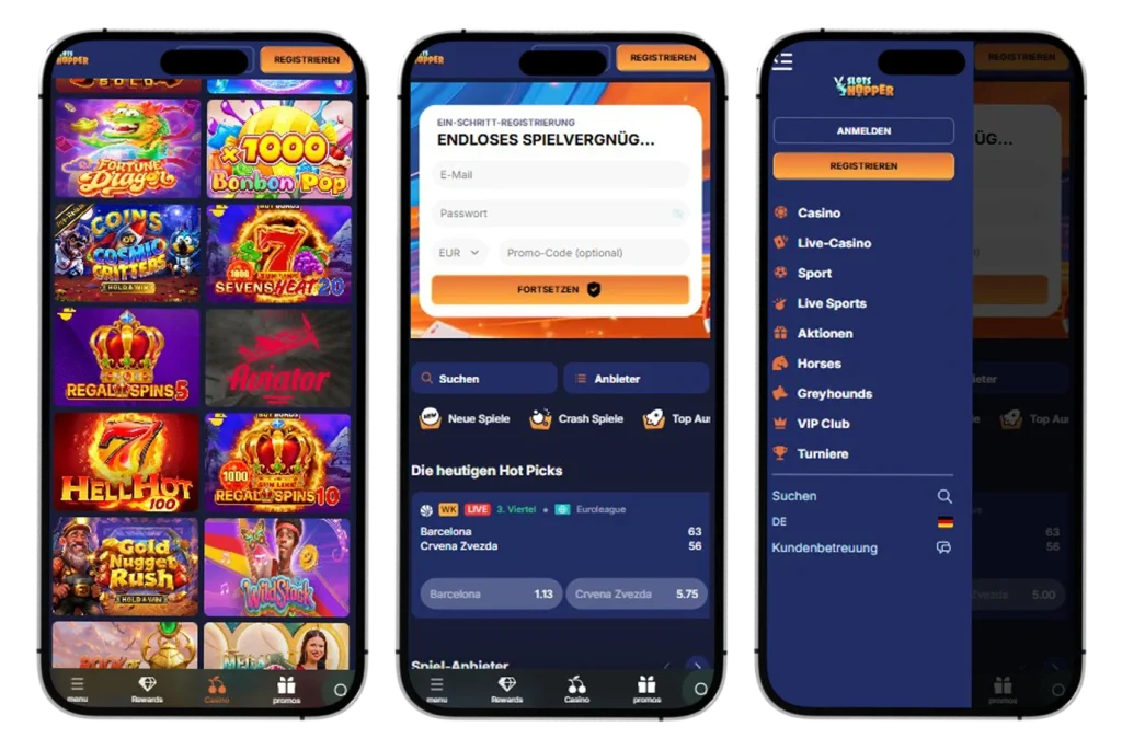 SlotsHopper Casino Mobile Nutzung